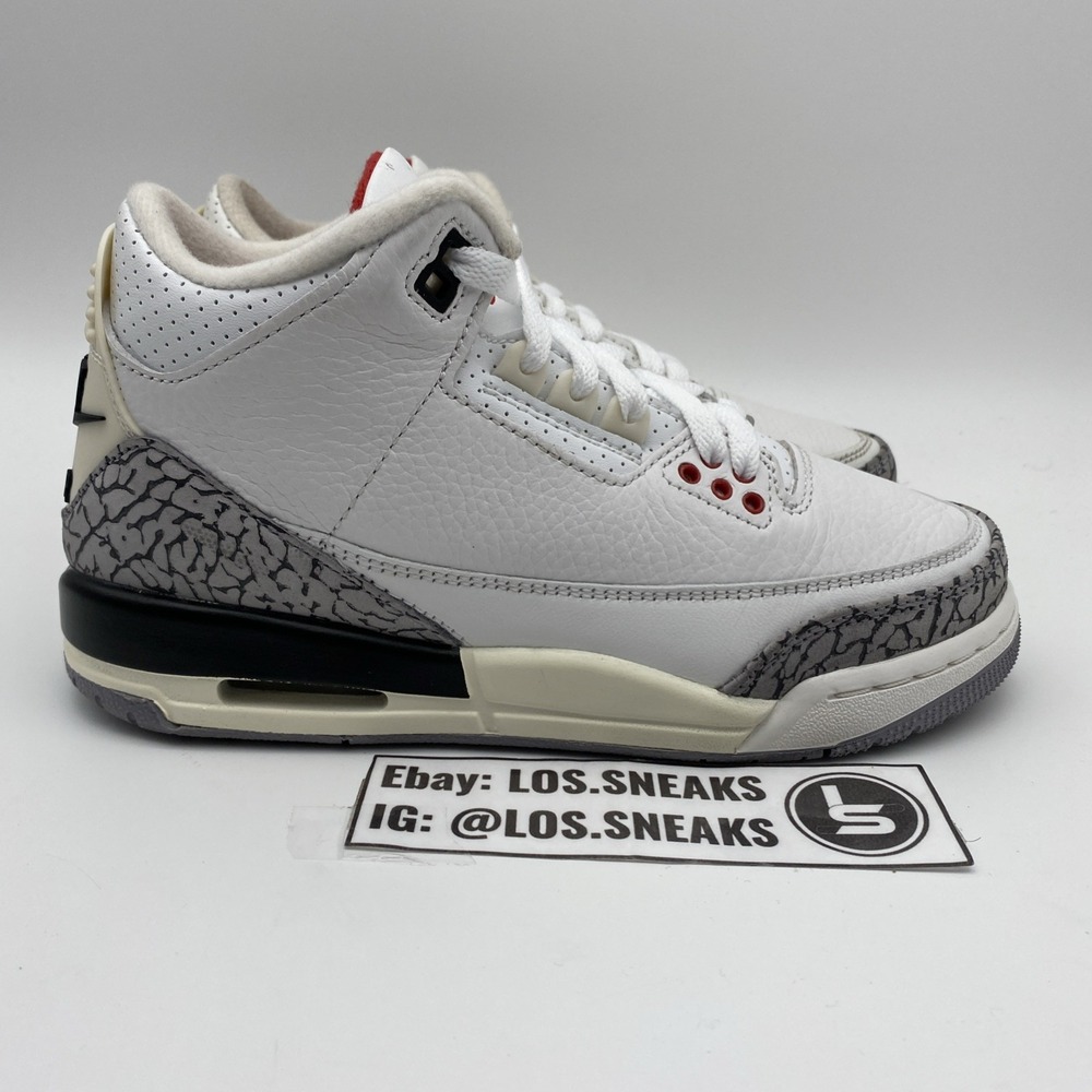 Jordan 3 Retro White Cement Reimagined GS Size 4y DM0967-100 Mens Kids Sneaker - Picture 3 of 8